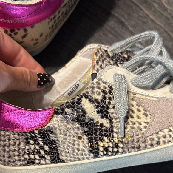 Golden Goose Snakeskin Sneakers with Purple Accents - Picture 4 of 5